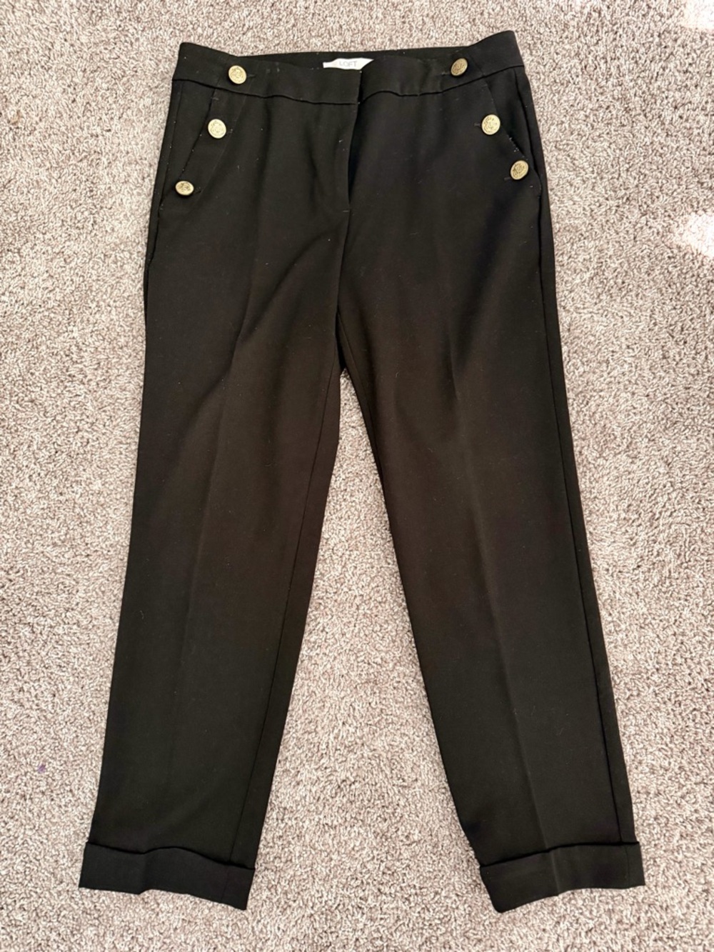 Black Dress Pants with Gold Buttons